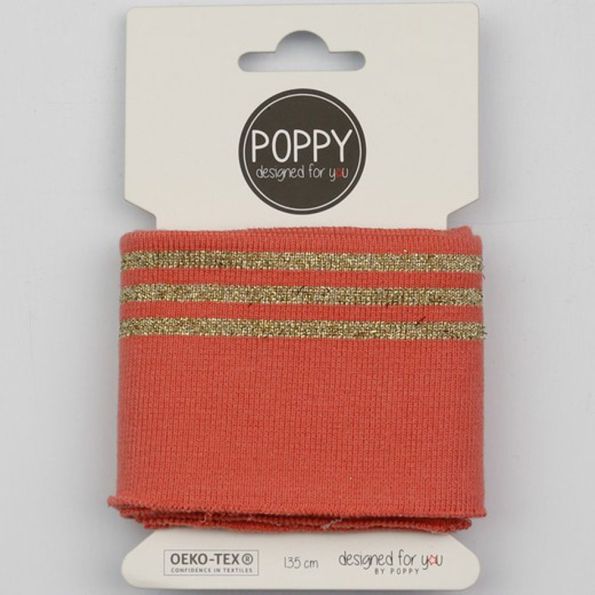 Bande Bord-côte Poppy brillant or Rose