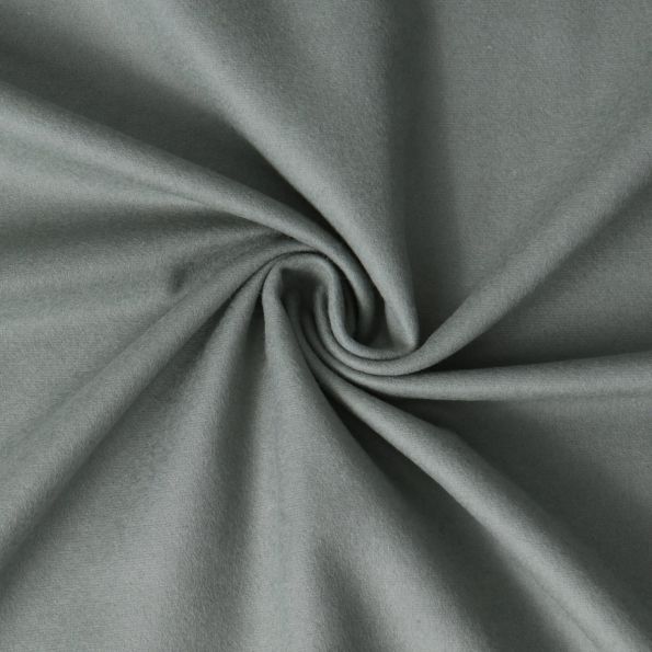 Tissu Flanelle de Coton Jasmine  uni  Gris - Par 10 cm