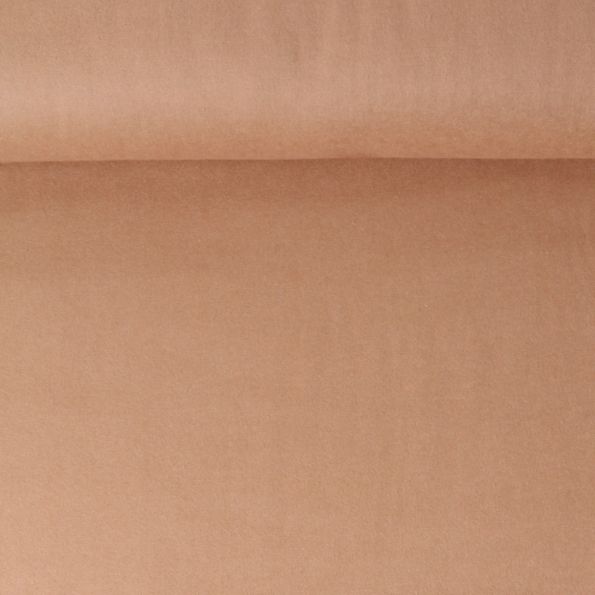 Tissu Flanelle de Coton Jasmine  uni  Beige nougat - Par 10 cm