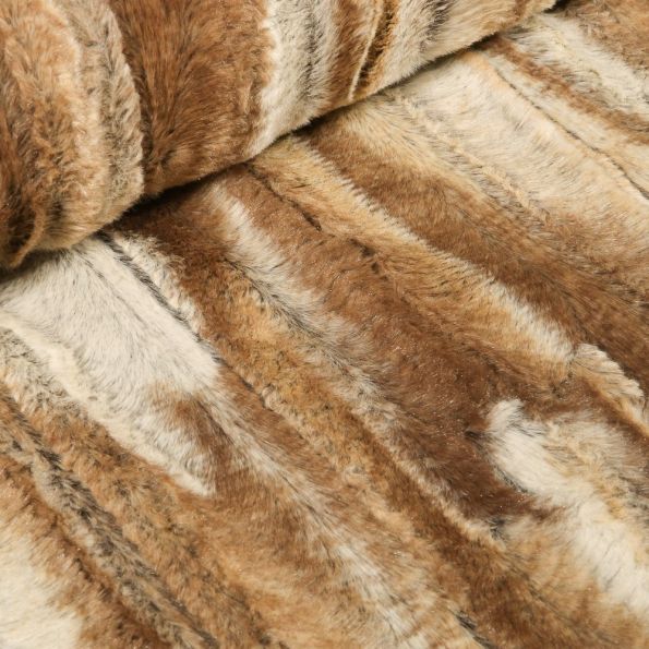Tissu Fausse fourrure Peau de bête sur fond Marron - Par 10 cm
