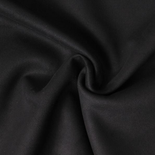 Tissu Suédine extensible  Maëlya aspect daim uni Noir - Par 10 cm
