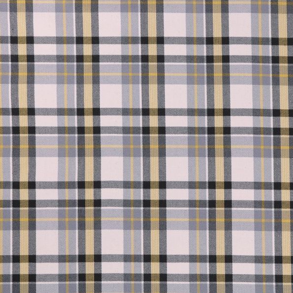 Tissu Tartan Ecossais Carreaux Jaunes sur fond Gris - Par 10 cm