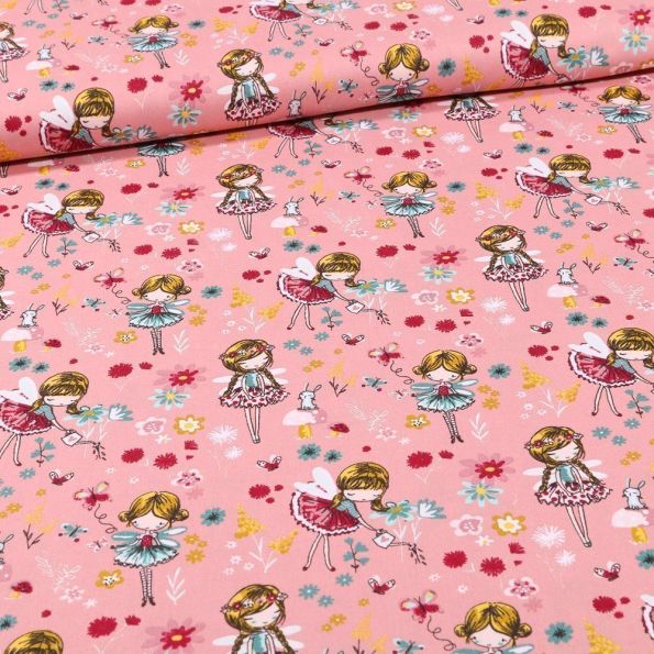 tissu-coton-imprim-danseuses-et-p-querettes-sur-fond-rose-par-10-cm