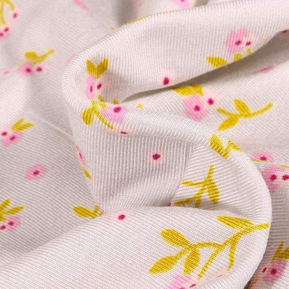 Tissu Jersey Modal Lilly sur fond Gris clair - Par 10 cm