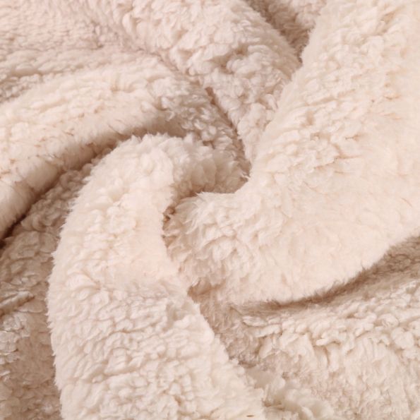 Coupon Fausse fourrure mouton Beige clair - Coupon de 100 cm