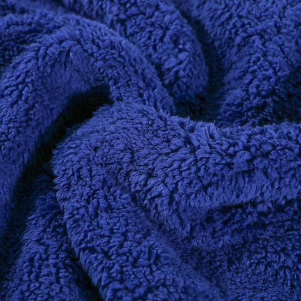 Fausse fourrure mouton Bleu roi - Par 10 cm