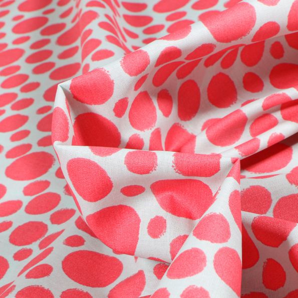 Tissu Coton imprimé Petits et moyens pois sur fond Gris - Par 10 cm