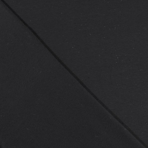 Tissu Jersey Jogging Moucheté Noir - Par 10 cm