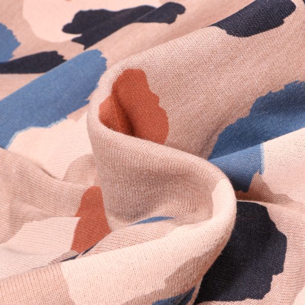 Tissu Sweat Denia sur fond Rose nude - Par 10 cm