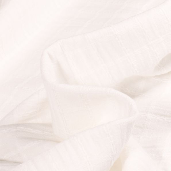 Tissu Double gaze Quadrillé sur fond Blanc - Par 10 cm