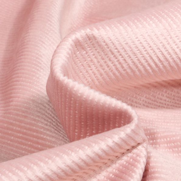 Tissus Velours côtelé envers Fourrure sur fond Rose clair - Par 10 cm