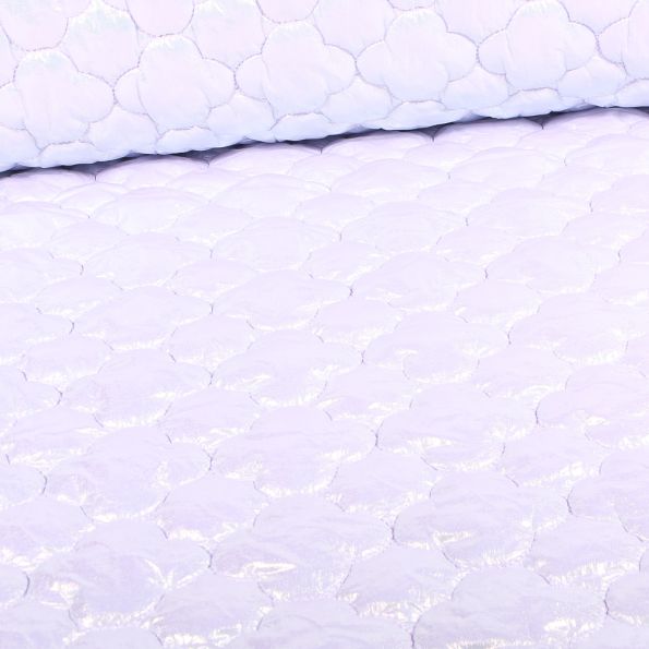 Tissu Doudoune matelassé Victoria sur fond Lilas - Par 10 cm