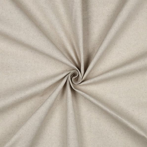 Tissu Toile Coton Canvas Enduit aspect Lin Naturel - Par 10 cm