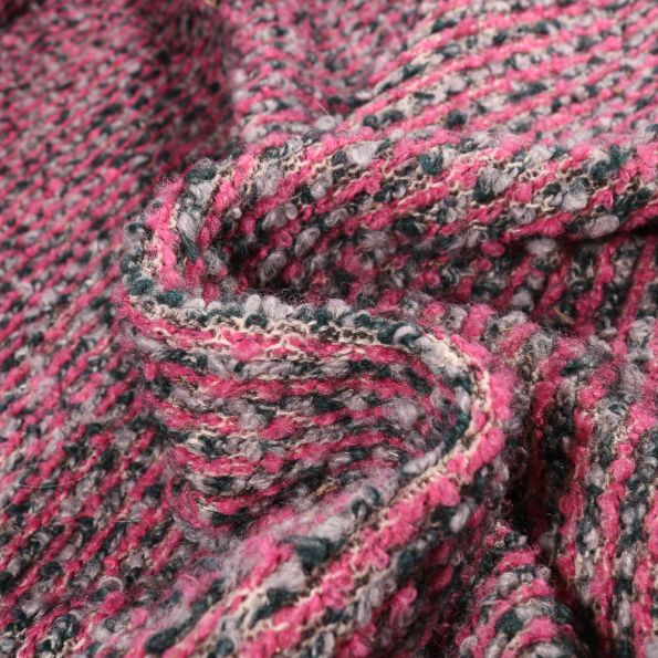 Tissu Maille épaisse Gianni Tessuti Gina sur fond Rose - Par 10 cm