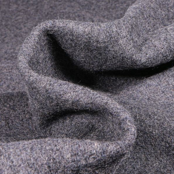 Tissu Drap de manteau léger Gianni Tessuti Rig sur fond Gris chiné - Par 10 cm