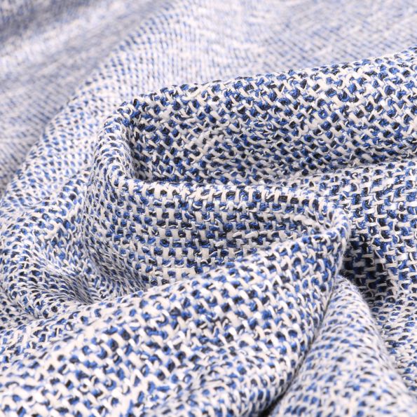 Tissu Jacquard Gianni Tessuti Roy sur fond Bleu - Par 10 cm