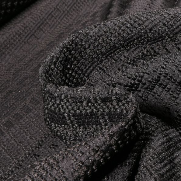 Tissu Jacquard Gianni Tessuti Bubble sur fond Noir - Par 10 cm