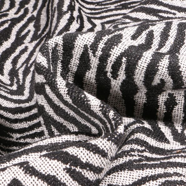 Tissu Jacquard Gianni Tessuti Zébra sur fond Blanc - Par 10 cm