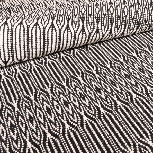 Tissu Jacquard Gianni Tessuti Eyk sur fond Blanc - Par 10 cm