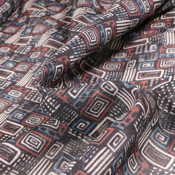 Tissu Voile Azena sur fond Noir - Par 10 cm