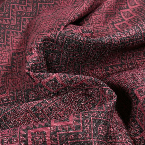 Tissu Jacquard Luca formes géométriques sur fond Noir - Par 10 cm