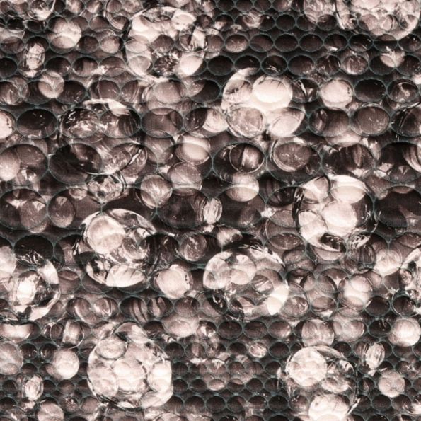 Tissu Jersey Matelassé Bulles Gris Brun - Par 10 cm