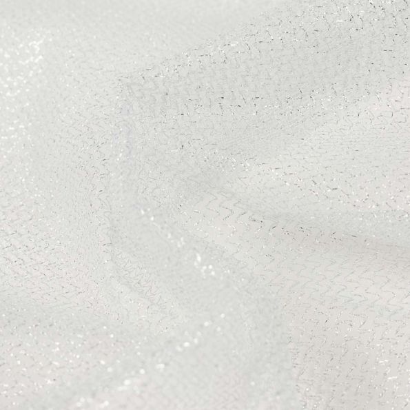 Tissu Tulle Strass Paillettes Blanc - Par 10 cm