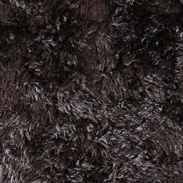 Tissu Fausse Fourrure Longs Poils Noir - Par 10 cm