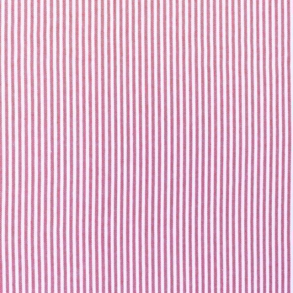 Tissus Jeans Rayures Rouge sur fond Blanc - Par 10 cm