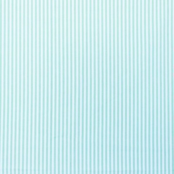 Tissus Jeans Rayures Vert pomme sur fond Blanc - Par 10 cm