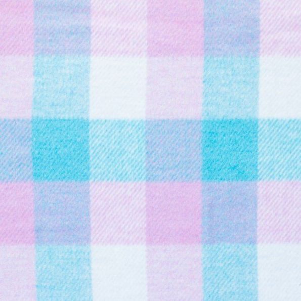 Tissu Lainage mélange Laine polyviscose Carreaux Rose, bleu et blanc - Par 10 cm