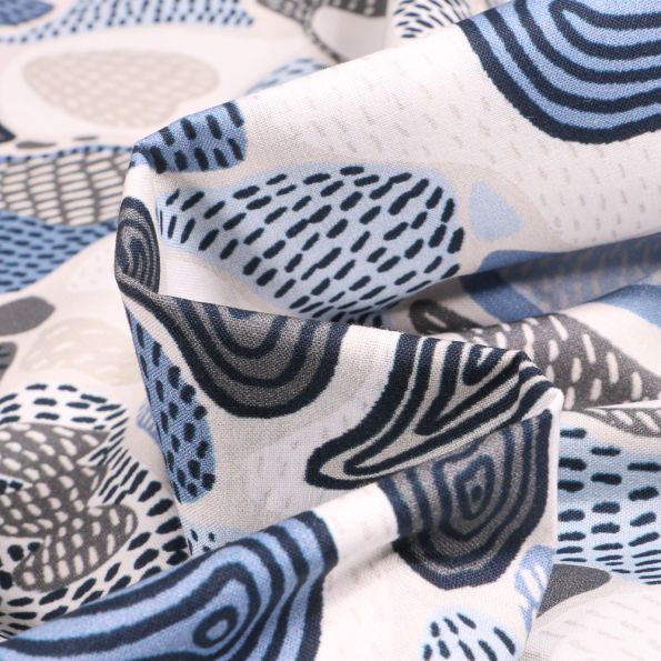 Tissu Coton imprimé Frou-Frou Fodere sur fond Blanc - Par 10 cm