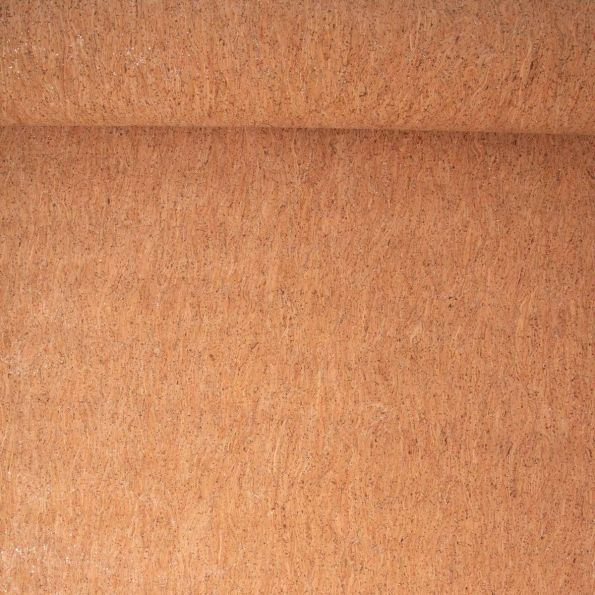 Coupon Tissu Liège  Paillettes argent sur fond Naturel - Coupon de 100 cm