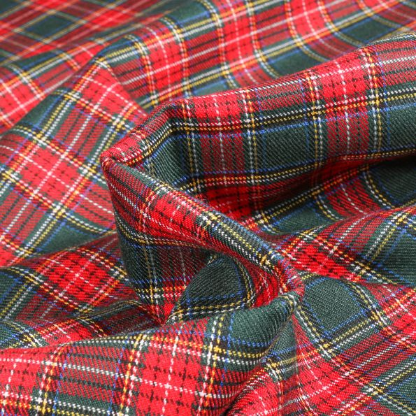 Tissu Tartan Renald Ecosse sur fond Rouge - Par 10 cm