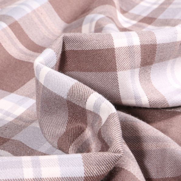 Tissu Tartan Ecossais  British sur fond Marron chocolat - Par 10 cm