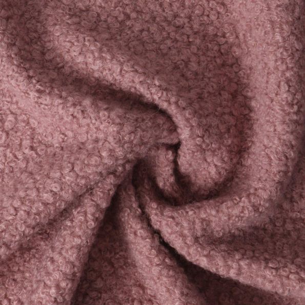 Tissu Fausse fourrure Bouclette Véra uni Vieux rose - Par 10 cm