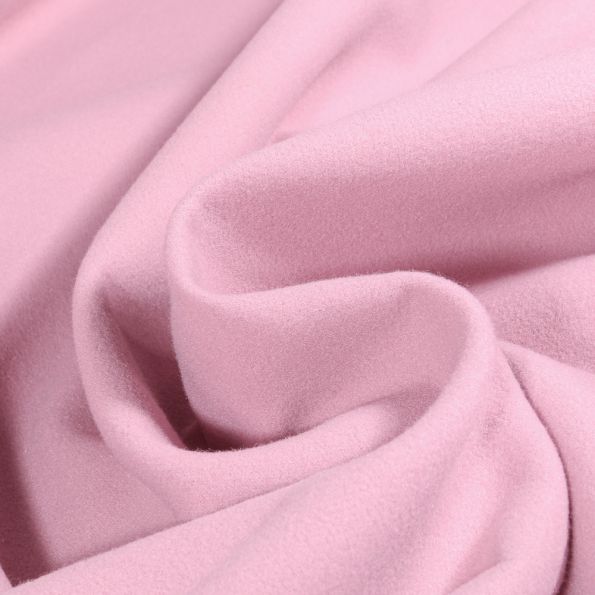 Tissu Drap de manteau uni Rose blush - Par 10 cm