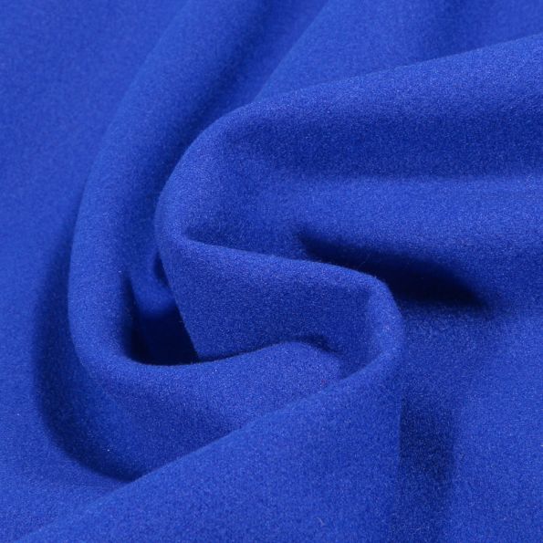 Tissu Drap de manteau uni Bleu roi - Par 10 cm