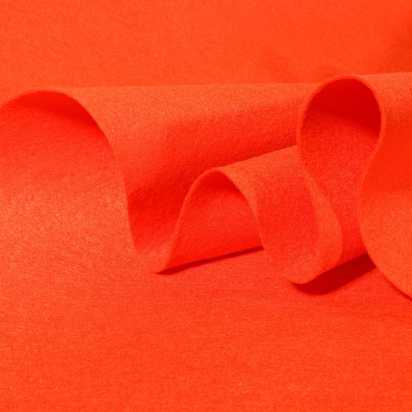 Tissu Feutrine 90 cm Rouge orangé - Par 10 cm