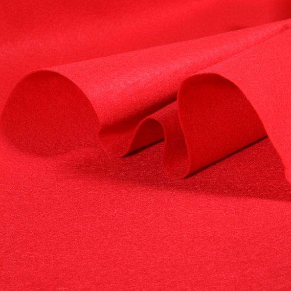 Coupon Tissu Feutrine 90 cm Rouge griotte - Coupon de 40 cm