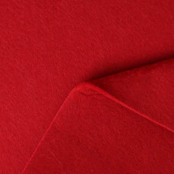 Tissu Feutrine épaisse 90 cm uni Rouge - Par 10 cm