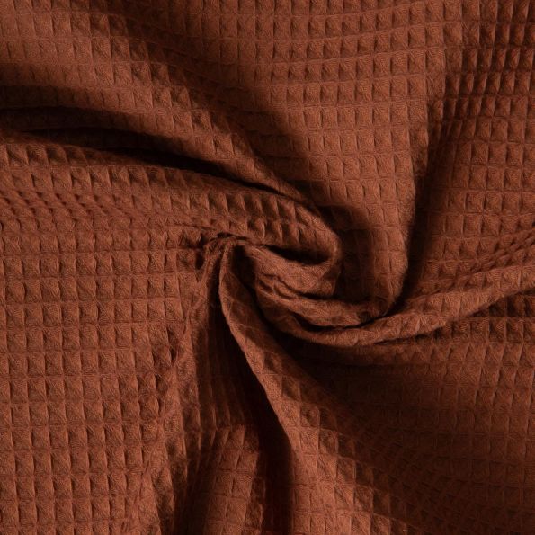 Tissu Eponge Nid d'abeille Cacao - Par 10 cm