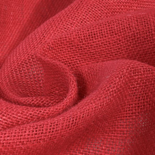 Toile de Jute uni Rouge - Par 10 cm