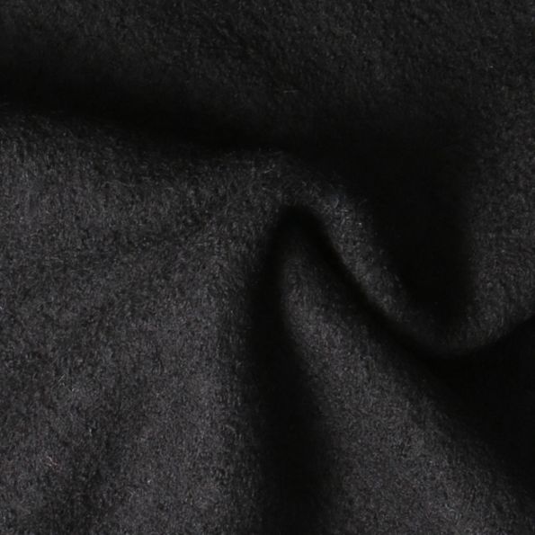 Tissu Laine Bouillie uni Hanna sur fond Noir - Par 10 cm