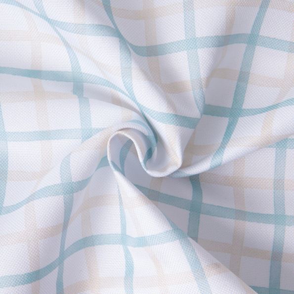 Tissu Polyester Carreaux pastel sur fond Blanc - Par 10 cm