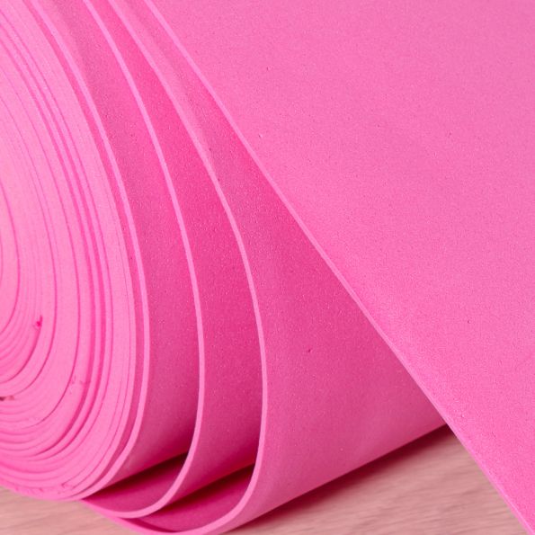 Mousse Eva unie 2 mm Rose bonbon - Par 10 cm