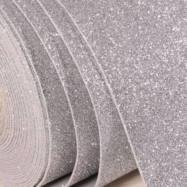 Mousse Eva pailletée 2 mm Argent - Par 10 cm