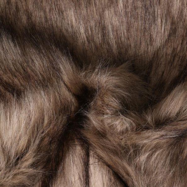 Tissu Fausse fourrure  poils long Ruth sur fond Marron - Par 10 cm