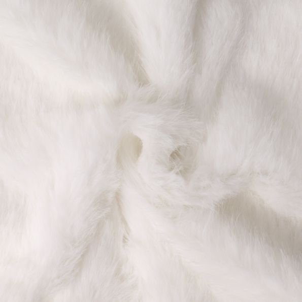 Tissu Fausse fourrure  poils long Olga sur fond Blanc - Par 10 cm