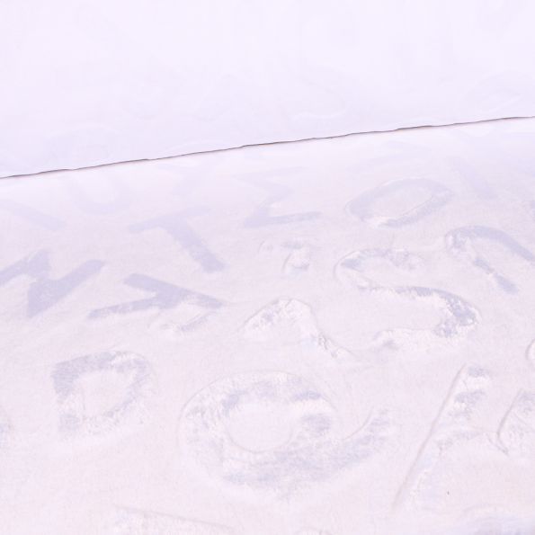 Tissu Polaire Doudou Alphabet 3D sur fond Blanc - Par 10 cm